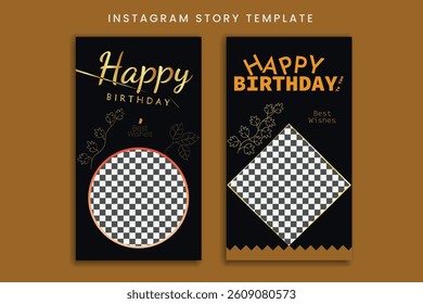 birthday story template and social media design 