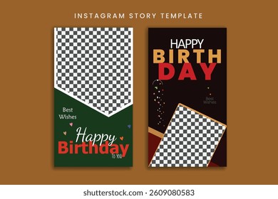 birthday story template and social media design 