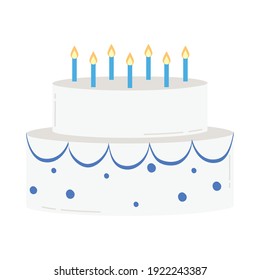 Geburtstagskuchen mit Kerzen, Vektorgrafik-Design