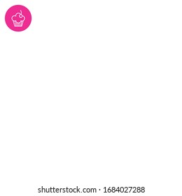 birthday sweet cupcake block and line style vector illustration