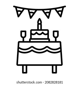 Birthday Table icon vector image. Can also be used for web apps, mobile apps and print media.