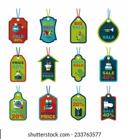 Birthday tag flat banner background set, eps10