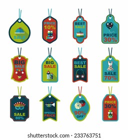 Birthday tag flat banner background set, eps10