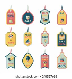 Birthday tag flat banner background set, eps10