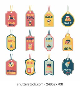 Birthday tag flat banner background set, eps10