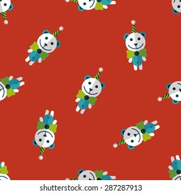 birthday teddy bear flat icon,eps10 seamless pattern background