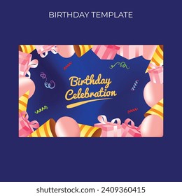 birthday template background elements centered orientation