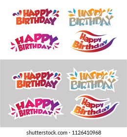 birthday text collection set.