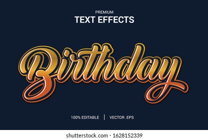 Birthday Text Effect Vectors, Set Elegant Pink purple Abstract Birthday text effect, Birthday text style editable font effect 