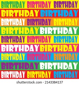 Birthday Text Pattern For Birthday Card, Gift Bag, Or Box Design