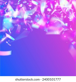Birthday Texture. Light Effect. Laser Realistic Sunlight. Glitch Background. Flying Art. Bright Foil. Party Flyer. Pink Metal Sparkles. Blue Birthday Texture