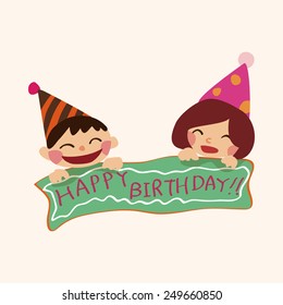 birthday theme elements vector,eps