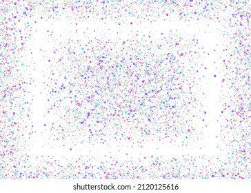 Birthday Tinsel. Violet Laser Effect. Party Element. Rainbow Confetti. Hologram Texture. Digital Foil. Disco Multicolor Decoration. Fantasy Art. Blue Birthday Tinsel
