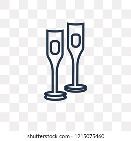 Birthday Toast vector outline icon isolated on transparent background, high quality linear Birthday Toast transparency concept can be used web and mobile