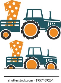 Birthday Tractor Number 1 - Tractor Monogram design