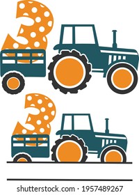 Birthday Tractor Number 3 - Tractor Monogram design