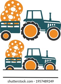 Birthday Tractor Number 8 - Tractor Monogram design