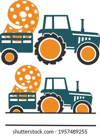 Birthday Tractor Number 9 - Tractor Monogram design