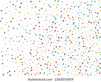 Geburtstag Dreieckskonfetti. Heller Regenbogen glitzernder Konfetti Hintergrund. Farbige festliche Struktur.