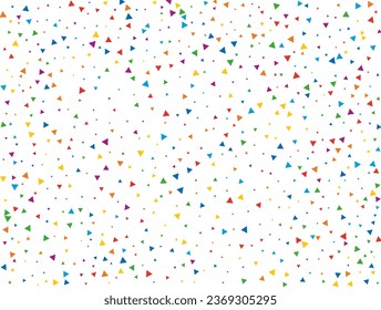 Geburtstag Dreieckskonfetti. Heller Regenbogen glitzernder Konfetti Hintergrund. Farbige festliche Struktur