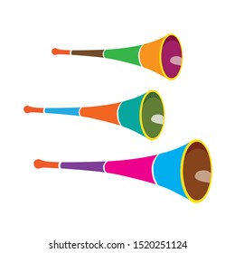 birthday trumpet, white background vector illustration
