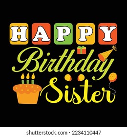 Birthday t-shirt design vector template