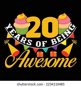 Birthday t-shirt design vector template