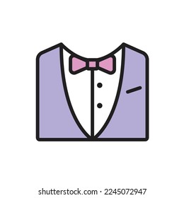 Birthday Tuxedo Icon Vector Illustration