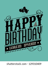 Birthday typography template vector/illustration