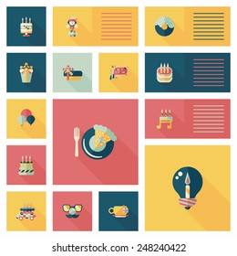 Birthday ui flat banner background set, eps10