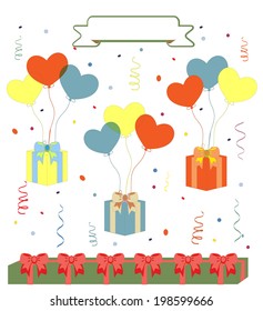 Birthday vector background art illustration cute retro