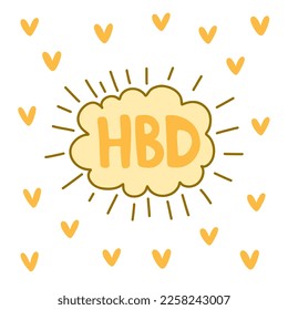 Tarjetas vectoriales de cumpleaños. Fiesta de celebración. Para imprimir y usar la web. Para publicaciones en medios sociales. Letras y símbolos de feliz cumpleaños. Invitaciones para fiestas, tarjetas cuadradas de felicitación.
