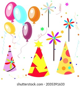 birthday vector elements Set,  Eps 10