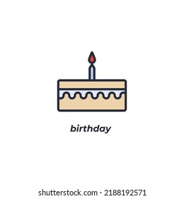 birthday vector icon. Colorful flat design vector illustration. Vector graphics