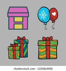 birthday vector icon set