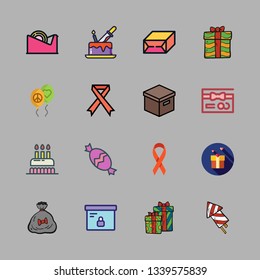 birthday vector icon set