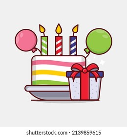 birthday Vector illustration on a transparent background.Premium quality symmbols. vector line flat  icon for concept and graphic design.