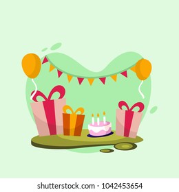 Birthday vector logo icon illustration
