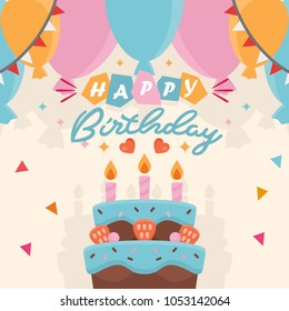 
Birthday vector logo icon illustration
