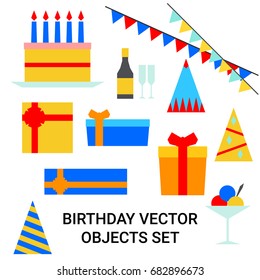 Birthday vector objects set