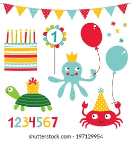 Birthday vector set