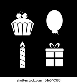 birthday vetor icon set