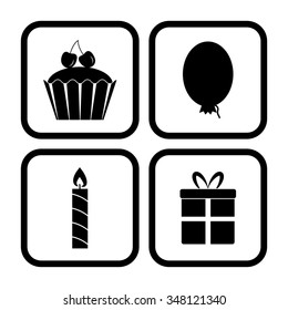 birthday vetor icon set