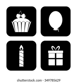 birthday vetor icon set