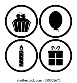 birthday vetor icon set