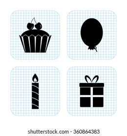 birthday  vetor icon set