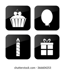 birthday  vetor icon set