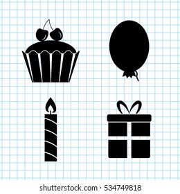 birthday  vetor icon set