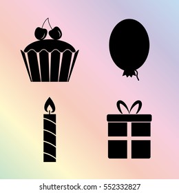 birthday vetor icon  set