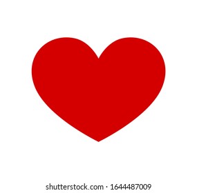 Birthday and wedding icon.Vector red heart silhouette drawing love symbol isolated on white background.Valentine's day decoration  stencil shape element.Sign of friendship.Health care illustration.
